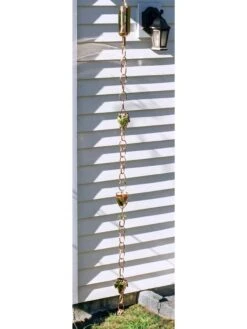 Wine Bottle, Grapes & Glasses Copper Rain Chain, 9.5' -Backyard Bloomers 8612744 01v