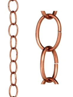 Single Link Pure Copper Rain Chain, 8.5' -Backyard Bloomers 8612745 03v