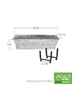 Achla Designs Handrail Flowerbox Bracket Kit For Rail -Backyard Bloomers 8612884 02v