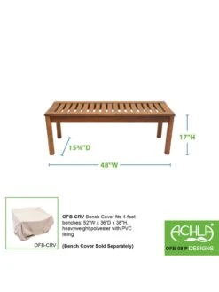 Achla Designs Backless Bench, 4' -Backyard Bloomers 8612909 04v