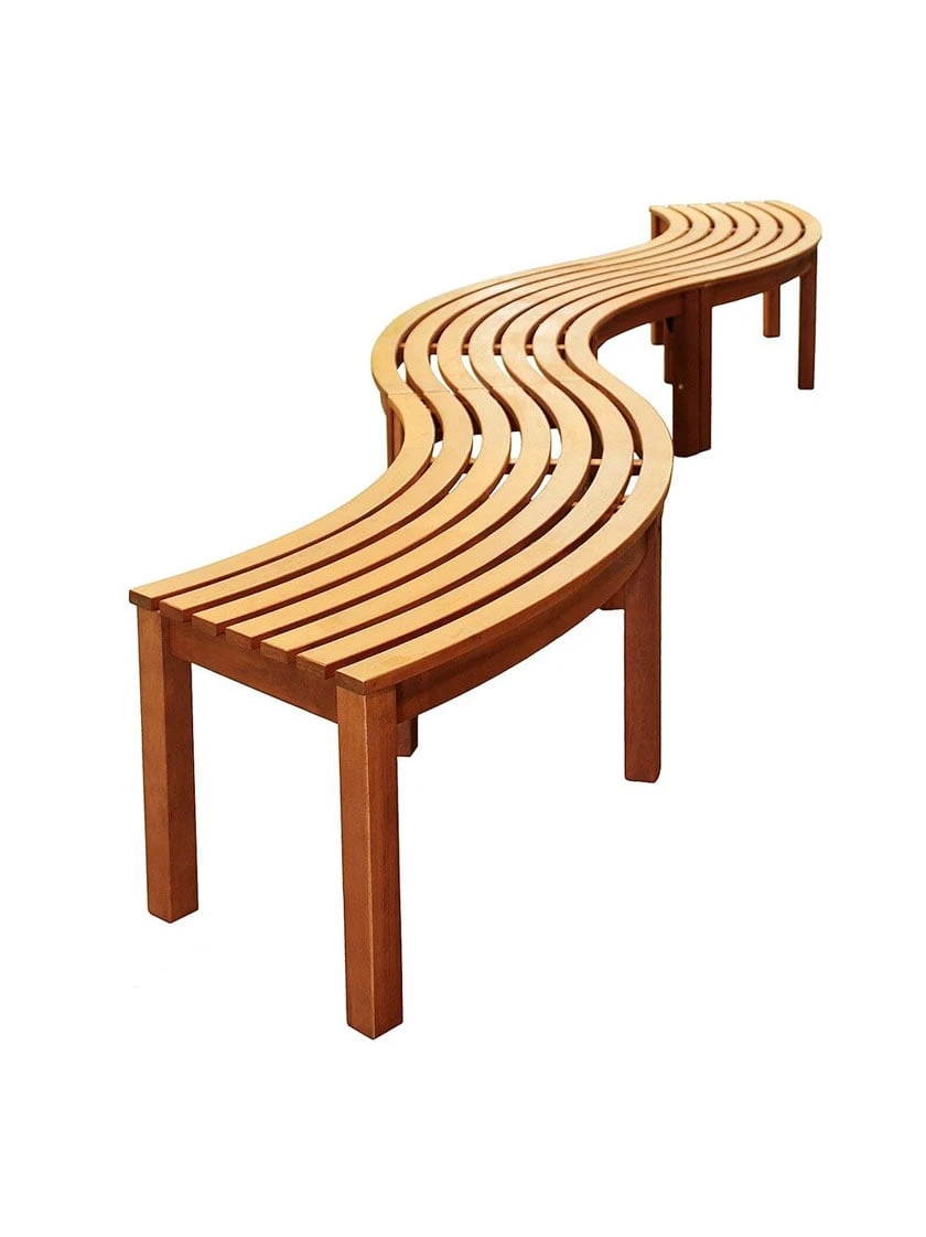 Achla Designs Curved Backless Bench 5 Achla Designs Curved Backless Bench - Image 3