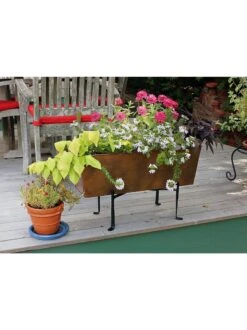 Achla Designs Copper Flower Box With Folding Stand -Backyard Bloomers 8612914 04v