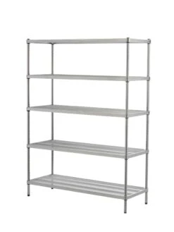 MeshWorks © 5 Tier Plant Shelving -Backyard Bloomers 8613014 10v meshworks 5 tier plant shelf silver