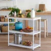 MeshWorks © 3 Tier Plant Shelving With Wood Top -Backyard Bloomers 8613017 02v meshworks 3 tier plant shelf with wood top