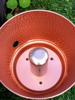 Hammered Copper Hose Pot With Lid -Backyard Bloomers 8613311 0022