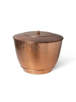 Hammered Copper Hose Pot With Lid -Backyard Bloomers 8613311 5815