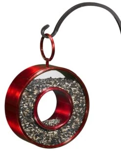 Circle Fly-Thru™ Bird Feeder With A Ruby Red Finish -Backyard Bloomers 8613383 04v