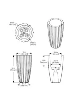 Sedona Tall Planter, 28" Height 12 Sedona Tall Planter, 28" Height -Backyard Bloomers 8613525 10V 3 4