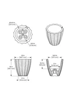 Sedona Round Planter, 18" Diameter -Backyard Bloomers 8613526 07V 3 4