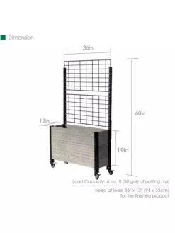 Mobile Deep Trough Planter With Trellis 11 Mobile Deep Trough Planter With Trellis -Backyard Bloomers 8614265 04V 3 4