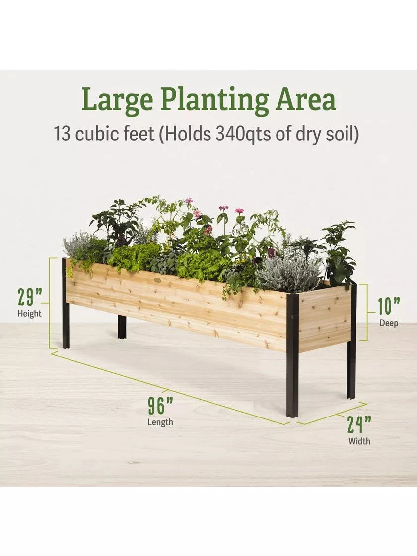 Eco-Stained Elevated Planter Box, 2'x8' 4 Eco-Stained Elevated Planter Box, 2'x8' - Image 2
