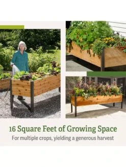 Self-Watering Elevated Planter Box, 2' X 8' -Backyard Bloomers b00eow8fhu raisedbed feature 2